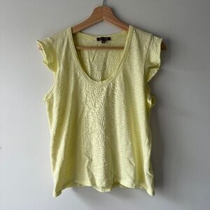 LIKE NEW Lilla P - Ruffle Sleeve Tank - Butter Yellow - Size M